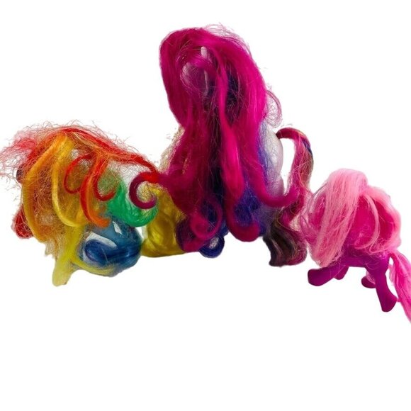 Lot 3 My Little Pony G4 Brushable White Unicorn Pink  Horse Blue Horse Wings - Picture 4 of 5